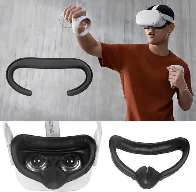 Alt view image 7 of 7 - VR Facial Interface Bracket & PU Leather Foam Face Pad & Protective Lens Cover & Anti-Leakage Nose Pad 6pcs Set for Oculus Quest 2 VR Headset Accessories