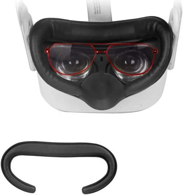 Alt view image 5 of 7 - VR Facial Interface Bracket & PU Leather Foam Face Pad & Protective Lens Cover & Anti-Leakage Nose Pad 6pcs Set for Oculus Quest 2 VR Headset Accessories
