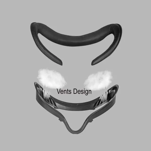 Alt view image 4 of 7 - VR Facial Interface Bracket & PU Leather Foam Face Pad & Protective Lens Cover & Anti-Leakage Nose Pad 6pcs Set for Oculus Quest 2 VR Headset Accessories