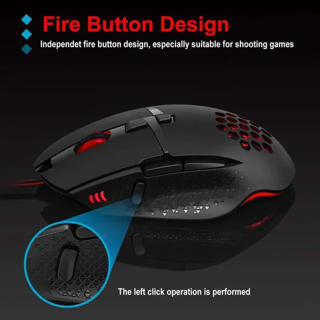 Alt view image 4 of 7 - Wired Gaming Mouse, RGB Backlit Gaming Mouse with 8 Programmable Buttons, 4 Adjustable DPI up to 7200 dpi, Comfortable Grip Ergonomic Optical Gaming Mice