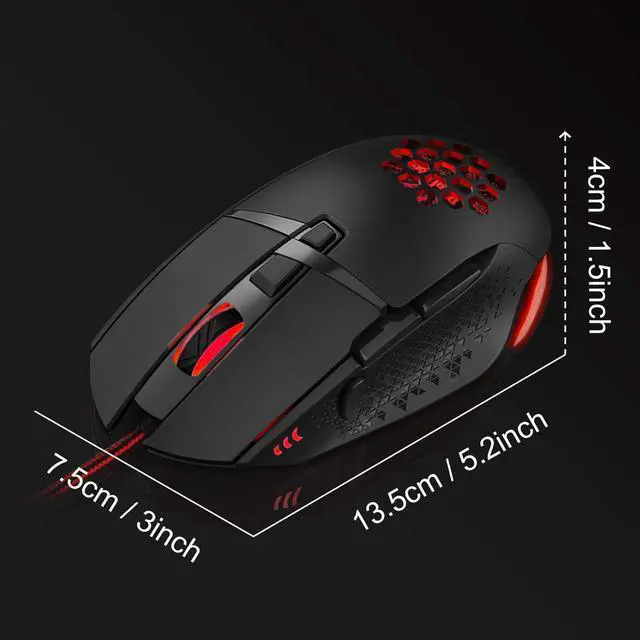 Alt view image 7 of 7 - Wired Gaming Mouse, RGB Backlit Gaming Mouse with 8 Programmable Buttons, 4 Adjustable DPI up to 7200 dpi, Comfortable Grip Ergonomic Optical Gaming Mice