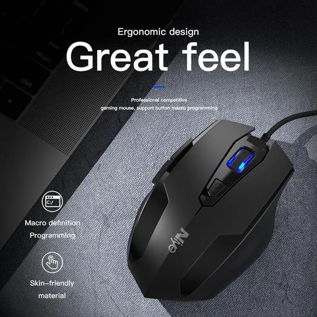 Alt view image 2 of 7 - Wired Gaming Mouse, Gamer 2400 DPI USB Wired Mice, 6 Keys Computer PC Game Macro Mouses Laptop Ergonomic Mouse Gaming Backlight for PC Computer Laptop MacBook Office, Black