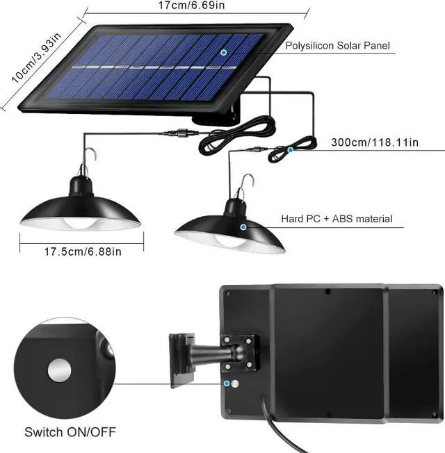 Alt view image 7 of 7 - Solar Lights Outdoor, with Remote Control IP65 Waterproof Solar Shed Lights(30LEDs) with 9.84FT/3M Cord, for Courtyard, Garden, Patio, Corridor(White)