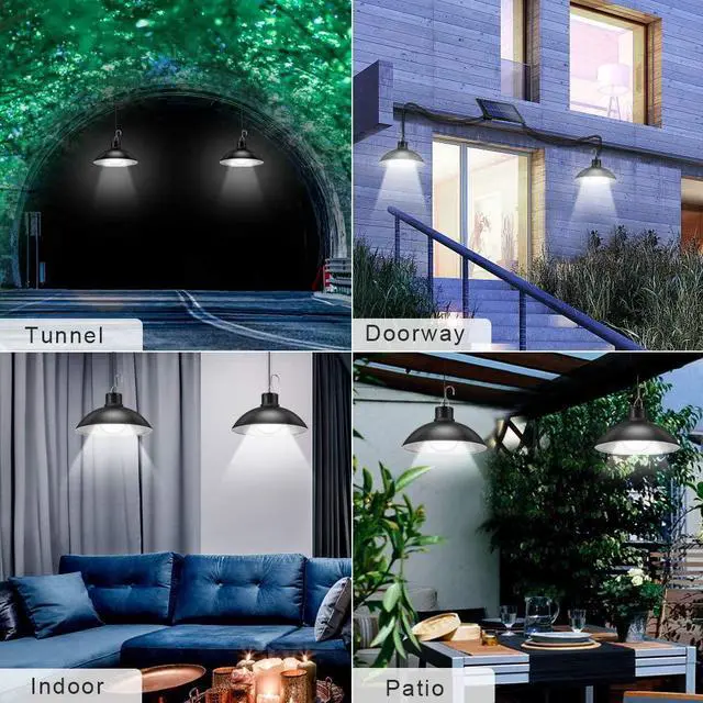 Alt view image 5 of 7 - Solar Lights Outdoor, with Remote Control IP65 Waterproof Solar Shed Lights(30LEDs) with 9.84FT/3M Cord, for Courtyard, Garden, Patio, Corridor(White)