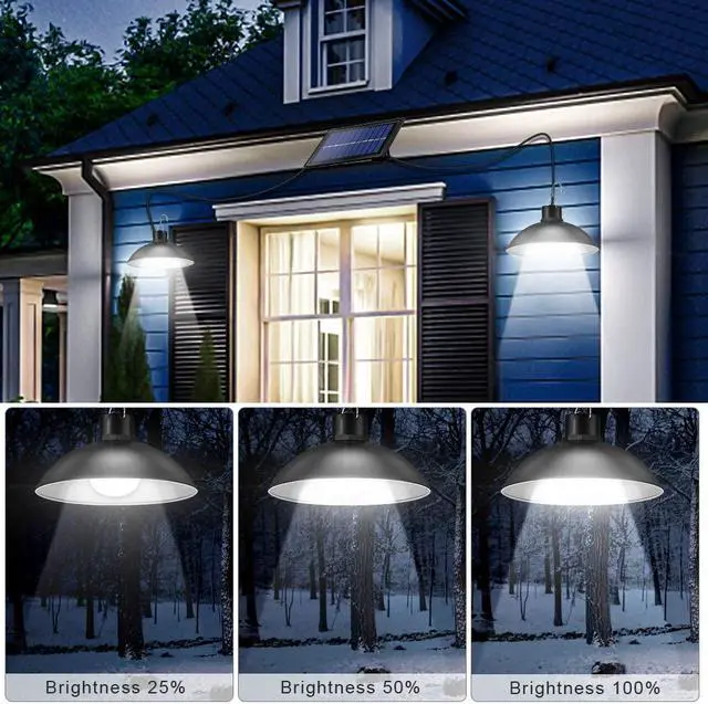 Alt view image 6 of 7 - Solar Lights Outdoor, with Remote Control IP65 Waterproof Solar Shed Lights(30LEDs) with 9.84FT/3M Cord, for Courtyard, Garden, Patio, Corridor(White)