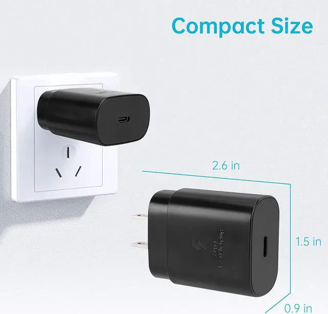 Alt view image 6 of 7 - USB C Wall Charger, PD 25W Super Fast Charger Block with 5ft Type C Cable Compatible Samsung Galaxy S21/S21+/S21 Ultra/ S20/ Note 10 20 Plus/ S9/S8/ S10e /S10 5G Ultra, Google Pixel, iPad Pro 12.9/11