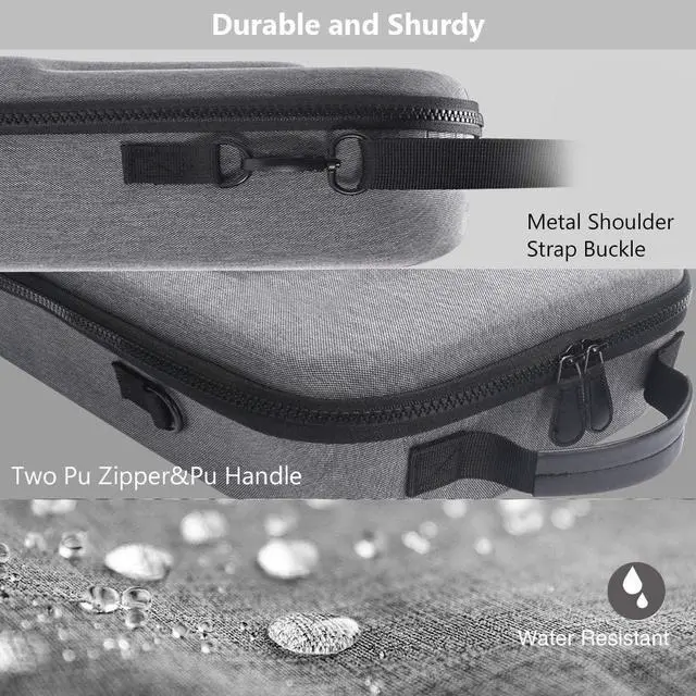 Alt view image 4 of 7 - Hard Travelling Case Storage Carry Case Protective Pouch Bag Carrying Case for Oculus Quest 2 and Oculus Quest All-in-one VR Gaming Headset (Black)