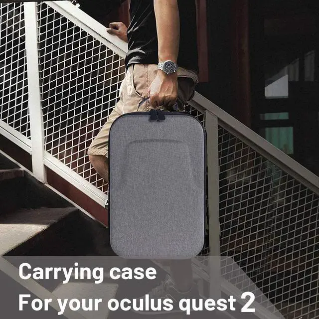 Alt view image 5 of 7 - Hard Travelling Case Storage Carry Case Protective Pouch Bag Carrying Case for Oculus Quest 2 and Oculus Quest All-in-one VR Gaming Headset (Black)