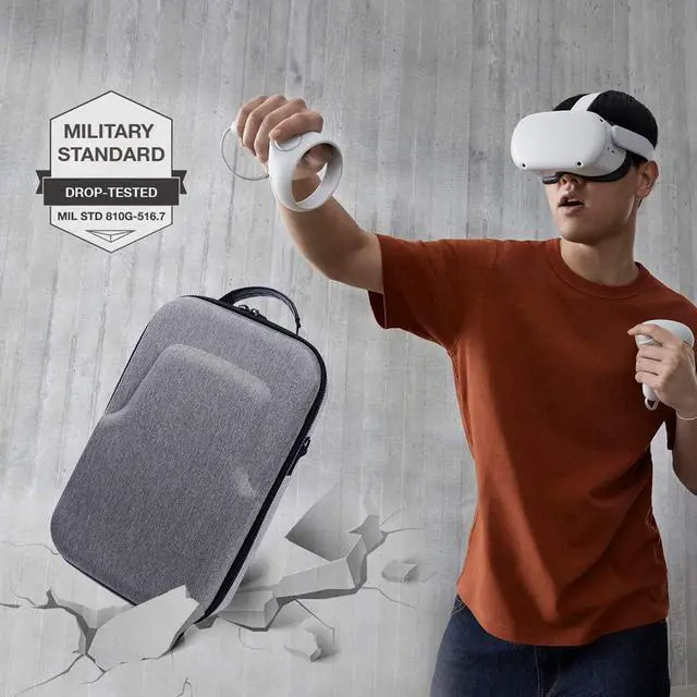 Alt view image 7 of 7 - Hard Travelling Case Storage Carry Case Protective Pouch Bag Carrying Case for Oculus Quest 2 and Oculus Quest All-in-one VR Gaming Headset (Black)