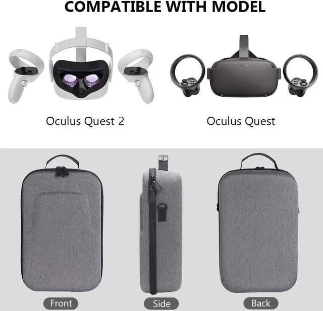 Alt view image 6 of 7 - Hard Travelling Case Storage Carry Case Protective Pouch Bag Carrying Case for Oculus Quest 2 and Oculus Quest All-in-one VR Gaming Headset (Black)