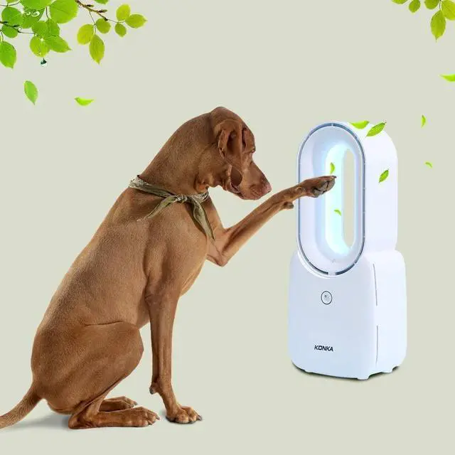 Alt view image 4 of 7 - Table Fan with LED Lights, Bladeless Cooling Fan with 4 Speeds( Included 1 Natural Wind)+5 Decorative Gradient Lights, Leafless Design Fan Portable Fan Rechargeable USB Desk Fan for Home & Office
