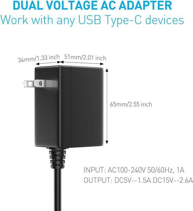 Alt view image 5 of 7 - Charger for Nintendo Switch, Switch Charger AC Adapter Power Supply(15V 2.6A, 5FT USB C Cable, Support TV Mode) Fast Charging Kit Compatible with Switch/Switch Lite/Pro Controller/Switch Dock