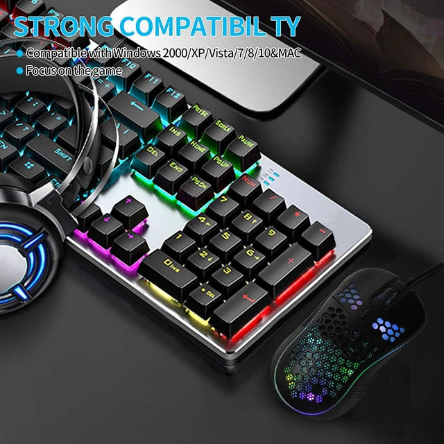 Alt view image 4 of 7 - Honeycomb Wired Gaming Mouse, RGB Backlight and 7200 Adjustable DPI, Ergonomic and Lightweight USB Computer Mouse with High Precision Sensor for Windows PC & Laptop Gamers