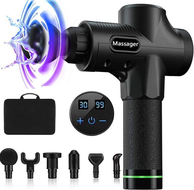 Massage Gun, Deep Tissue Hand Held Muscle Massage Gun, Up to 30 Speeds  Cordless Handheld Electric Percussion Massager with 6 Heads for Muscle,  Back, Foot, Neck, Leg, Shoulder Massage 