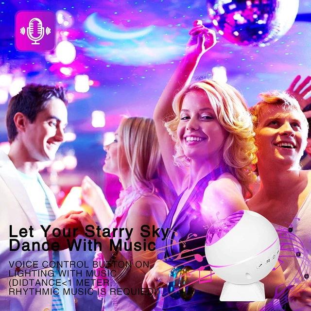 Alt view image 3 of 7 - Star Projector, Galaxy Projector, Led Night Light with Remote Control Voice Control,for Bedroom New Year Gift Baby Rooms Starlight Dinners Game Rooms Home Party Gift for Kids