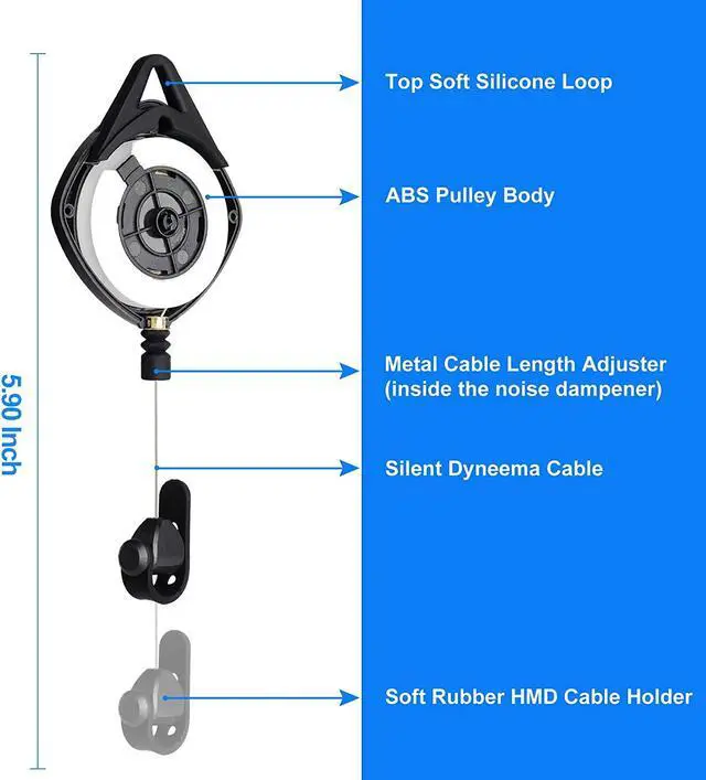 Alt view image 4 of 7 - VR Cable Management - Virtual Reality Wire Ceiling Pulley System for Oculus Quest/Quest 2/Oculus Rift S/Lenovo/Playstation VR/HTC Vive/HTC Vive Pro/Samsung Odyssey VR/Valve Index VR Accessorie (6PCS)