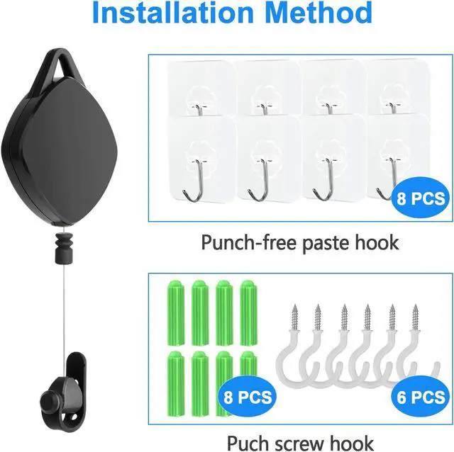 Alt view image 6 of 7 - VR Cable Management - Virtual Reality Wire Ceiling Pulley System for Oculus Quest/Quest 2/Oculus Rift S/Lenovo/Playstation VR/HTC Vive/HTC Vive Pro/Samsung Odyssey VR/Valve Index VR Accessorie (6PCS)