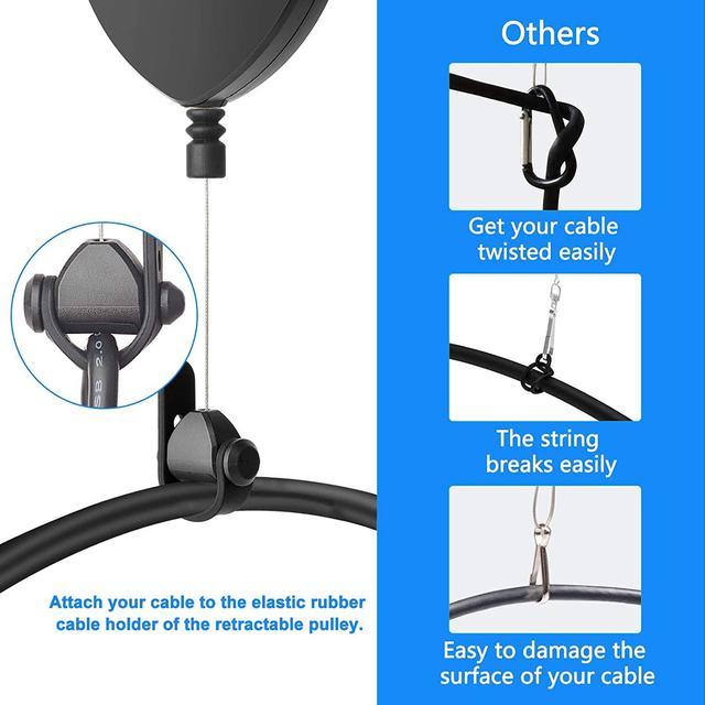 6x Premium Cable Management Ceiling Pulley System Retractable