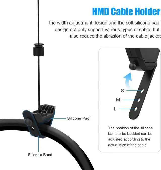 Alt view image 6 of 7 - VR Cable Management for Oculus Quest 2, 6 Packs Retractable Ceiling Pulley System for Oculus Quest/Rift S/Valve Index/HTC Vive/Playstation VR Link Cable VR Accessories (6PCS, Black)