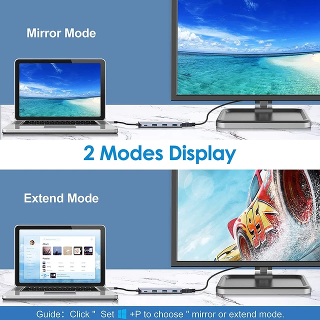 Alt view image 2 of 6 - USB Type C Hub, 7 in 1 USB C Adapter with 4K USB C to HDMI, 3 USB 3.0 Ports, SD/TF Card Reader, Power Delivery, Compatible for Windows,Mac OS, Surface Pro, Chrome, More USB C Devices