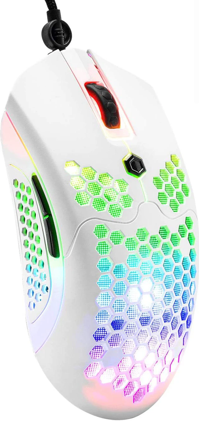 Main image of Wired Lightweight Gaming Mouse,26 RGB Backlit Mice with 7 Buttons Programmable Driver,PAW3325 12000DPI Mice,Ultralight Honeycomb Shell Ultraweave Cable Mouse for PC Gamers and Xbox and PS4 Users