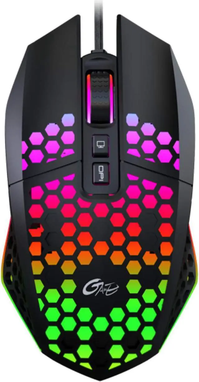 Main image of Wired Gaming Mouse, Honeycomb Lightweight Design Gaming Mouse with RGB Backlit, 7 Programmable Buttons and One-Click Desktop, 1600 DPI Optical USB Gamer Mouse for Mac, Laptop, Computer