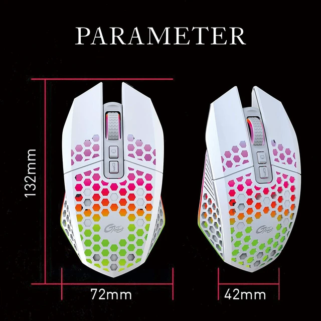 Alt view image 7 of 7 - Wired Gaming Mouse, Honeycomb Lightweight Design Gaming Mouse with RGB Backlit, 7 Programmable Buttons and One-Click Desktop, 1600 DPI Optical USB Gamer Mouse for Mac, Laptop, Computer