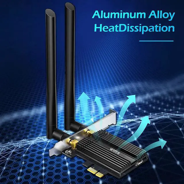 Alt view image 3 of 7 - WiFi 6 Card PCIe 3000Mbps for PC, AX200 Wireless Adapter with Bluetooth 5.1 Dongle 802.11AX WiFi Adapter Express Network Dual Band 5dBi High Rotating Antenna (ONLY Support Desktop for Win10 64bit)