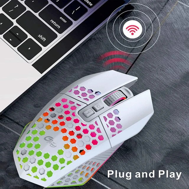 Alt view image 4 of 7 - Wired Gaming Mouse, Honeycomb Lightweight Design Gaming Mouse with RGB Backlit, 7 Programmable Buttons and One-Click Desktop, 1600 DPI Optical USB Gamer Mouse for Mac, Laptop, Computer
