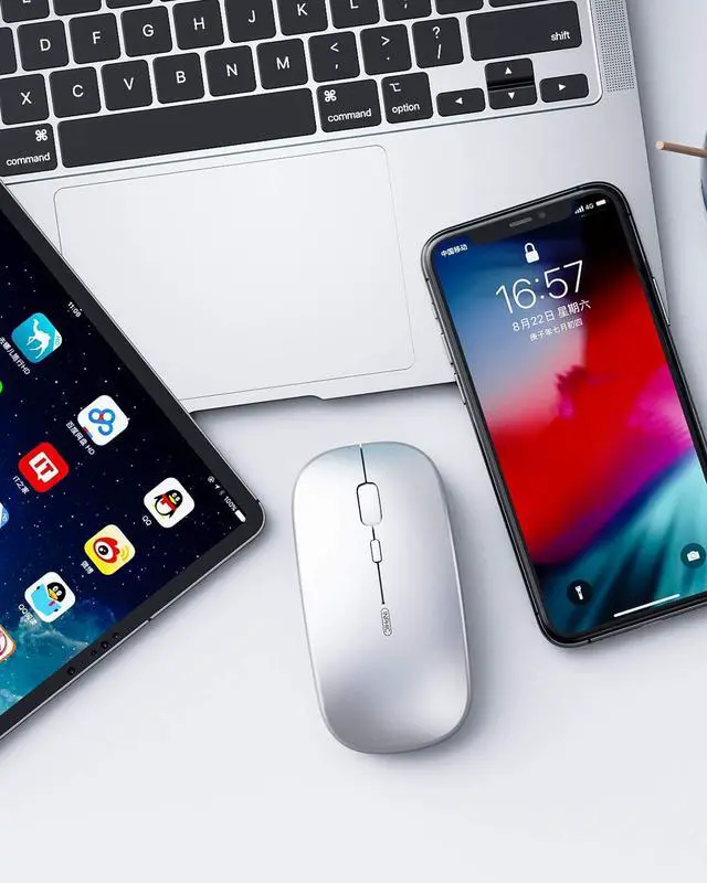 Alt view image 7 of 7 - Bluetooth Mouse, Slim Silent Rechargeable Bluetooth 5.0 Wireless Mouse, 800/1200/1600 DPI Portable Computer Cordless Mouse for Laptop PC Mac, iPad OS