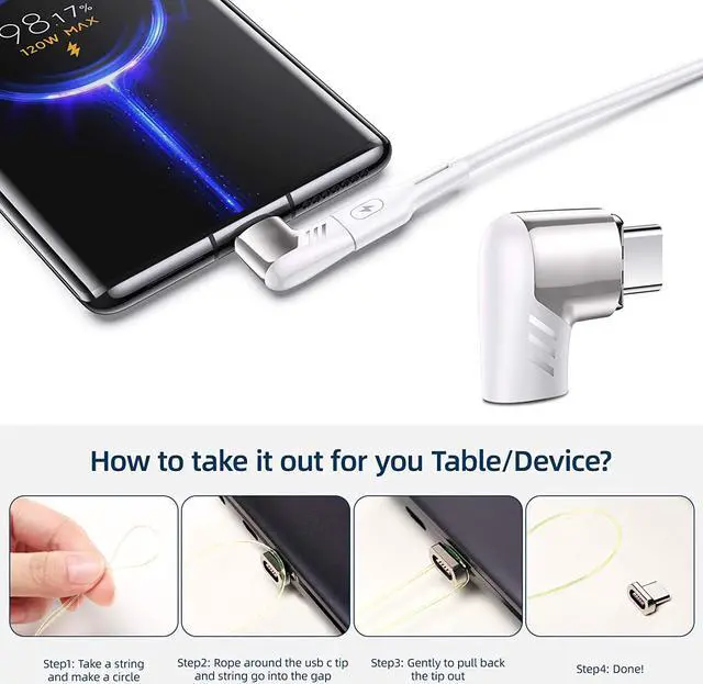 Alt view image 6 of 7 - USB C Magnetic Adapter, 100w Right Angle Male to Female USB-C Connector PD Charger Cable Extender Mag Fast Safe Charging 480Mbps/s Data Transfer for Laptops Tablet Phone Magnet Plug Extension