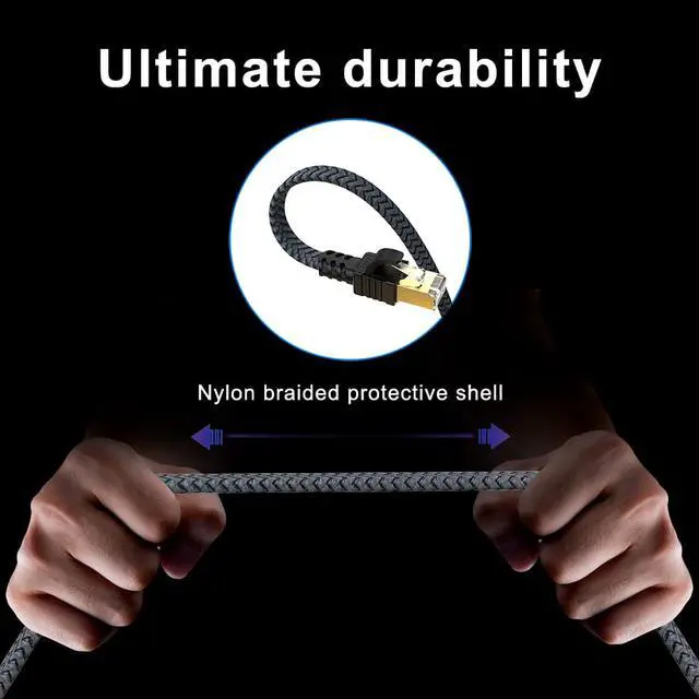 Alt view image 5 of 7 - Ethernet Cable RJ45 Cat7 10Gbps 1000Mhz Lan Cable UTP RJ45 Network Cable for Cat7 Compatible Patch Cord for Modem Router Gaming Cable Ethernet (100ft / 30M)