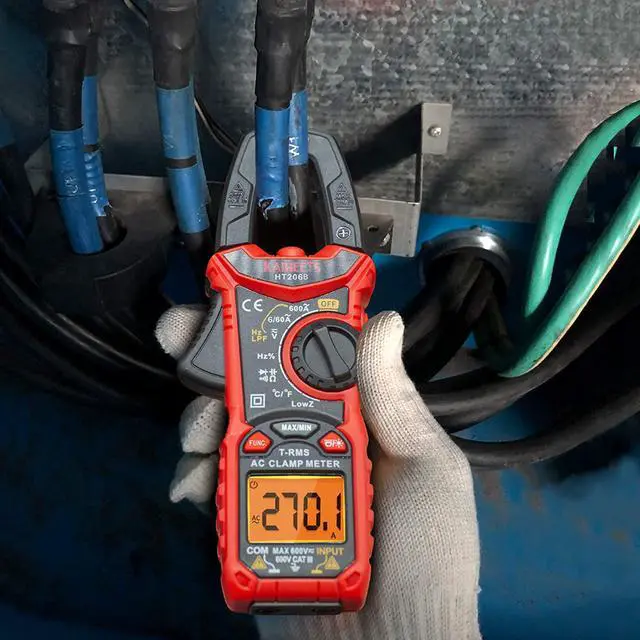 Alt view image 2 of 7 - Digital Clamp Meter T-RMS 6000 Counts, Multimeter Voltage Tester Auto-ranging, Measures Current Voltage Temperature Capacitance Resistance Diodes Continuity Duty-Cycle (AC Clamp Meter)