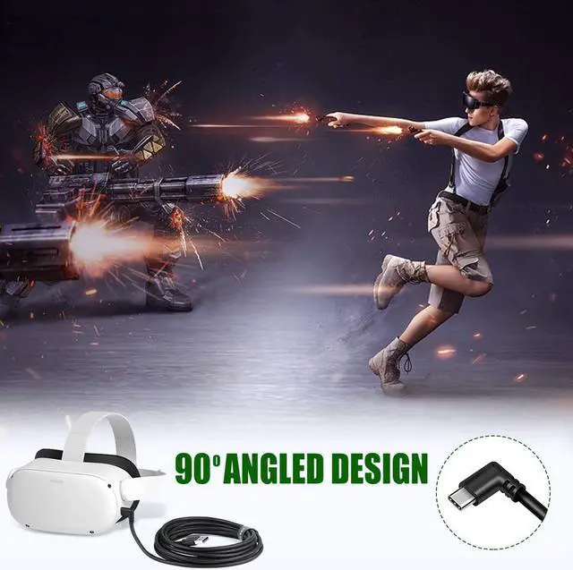 Alt view image 13 of 14 - VR Quest Link Cable 16ft, for Oculus Quest 2 Link Cable, High Speed Data Transfer& Fast Charging USB C Cable, Compatible for Oculus Quest 2/Quest 1 Link Cable, for Oculus Quest Headset and Gaming PC