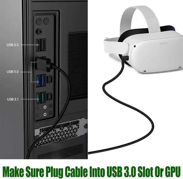 Alt view image 11 of 14 - VR Quest Link Cable 16ft, for Oculus Quest 2 Link Cable, High Speed Data Transfer& Fast Charging USB C Cable, Compatible for Oculus Quest 2/Quest 1 Link Cable, for Oculus Quest Headset and Gaming PC