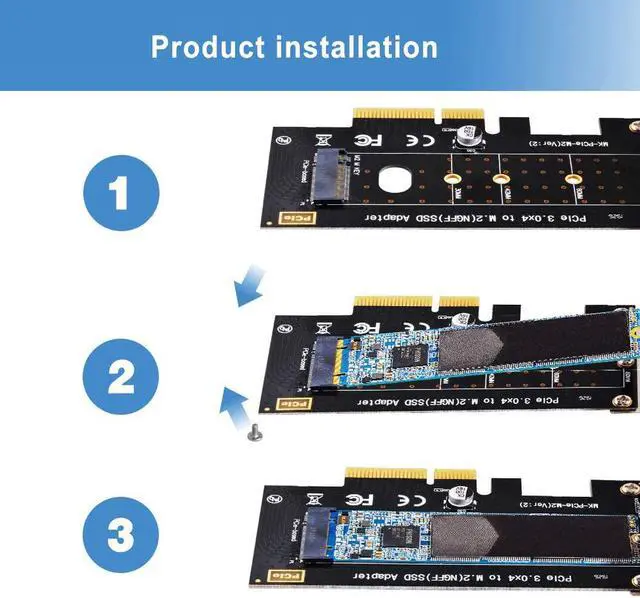 Alt view image 6 of 7 - NVMe PCIe Adapter, M Key M.2 NVME SSD to PCI-e 3.0 x4 Host Controller Expansion Card with Low Profile Bracket, PCIe NVME Adapter for PC Desktop Support 2230 2242 2260 2280