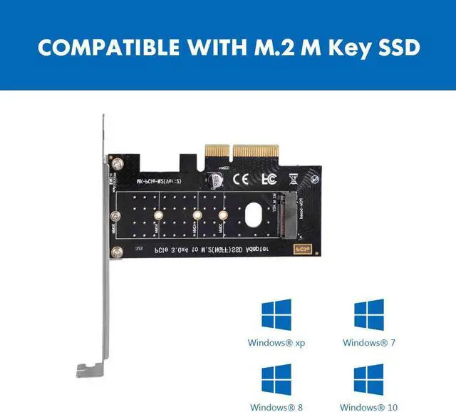Alt view image 5 of 7 - NVMe PCIe Adapter, M Key M.2 NVME SSD to PCI-e 3.0 x4 Host Controller Expansion Card with Low Profile Bracket, PCIe NVME Adapter for PC Desktop Support 2230 2242 2260 2280