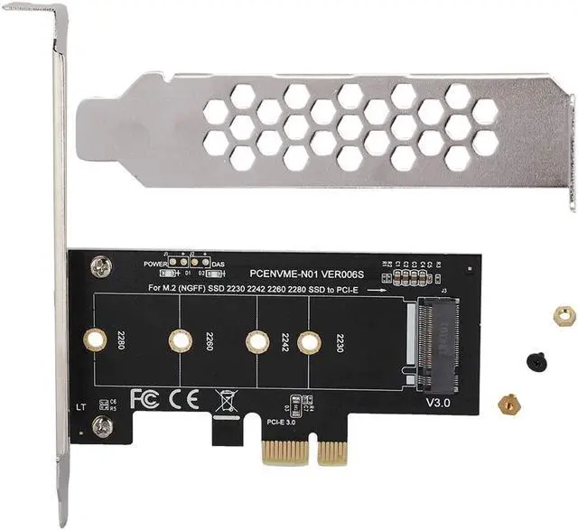 Main image of M.2 PCIe PCI-E Adapter, M.2 to PCI-E3.0 X1 Expansion Card,M2 SSD NGFF NVME (m Key) to PCIe 3.0 x 4 Adapter with Low Profile Bracket for Desktop PCI Express Slot