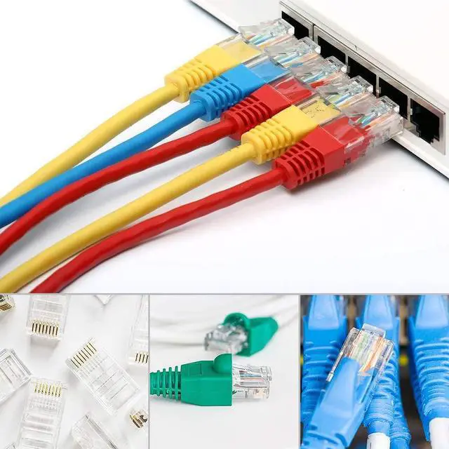 Alt view image 5 of 7 - RJ45 Crimp Tool Kit, 50 PCS RJ45 Connectors, 50 PCS Covers, 1 Cat5 Cat5e Ethernet Crimping Tool, 1 RJ45 Tester and 1 Mini Wire Stripper, RJ11, 6P/ RJ12, 8P/ RJ45 Crimp Tool Set