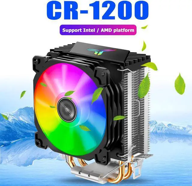 Alt view image 2 of 7 - 2 Heat Pipe Tower CPU Cooler RGB 3Pin Cooling Fans Heatsink for LGA 775/1150/1151/1155/1156 AM4/AM3+/AM2+/FM2+/FM1