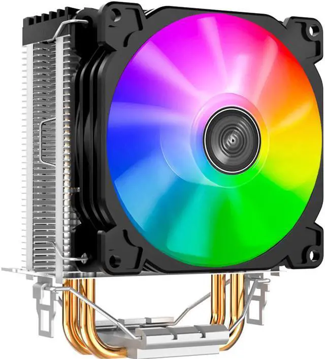 Alt view image 6 of 7 - 2 Heat Pipe Tower CPU Cooler RGB 3Pin Cooling Fans Heatsink for LGA 775/1150/1151/1155/1156 AM4/AM3+/AM2+/FM2+/FM1