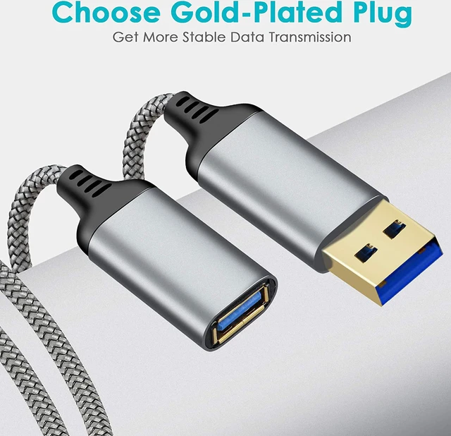 Alt view image 3 of 7 - USB 3.0 Extension Cable 6.6FT, USB Type A Male to USB Female Extension Cord Full Metal housing Fast Data Transfer Compatible with USB Keyboard,Mouse,Flash Drive, Hard Drive (6.6feet, 2M)