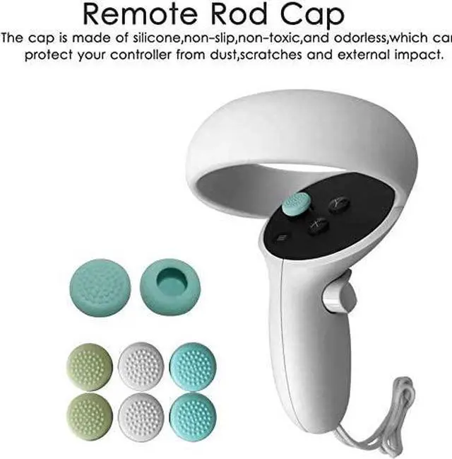 Alt view image 5 of 6 - for Oculus Quest 2 Accessories - VR Face Silicone Cover + Touch Controller Grip Cover + Protective Lens dust-Proof Cover + Thumb Button Cap (Black)