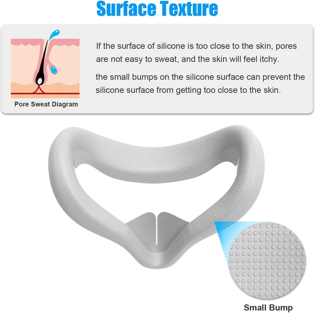 Alt view image 7 of 7 - VR Silicone Face Cover & Ear Muffs for Oculus Quest 2 Headset, Sweatproof Waterproof Anti-Dirty Replacement Facial Cushion and Enhance Headset Sound Headphone Extension Cover (Gray, 1 Set)