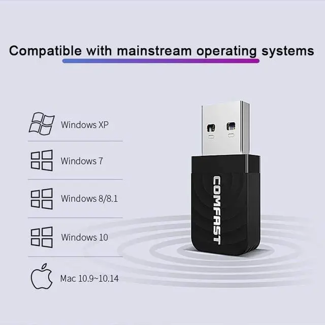 Alt view image 2 of 7 - USB Wi-Fi Dongle,1300Mbps USB WiFi Adapter for Desktop PC Laptop, WiFi Dongle Dual Band 2.4GHz/5.8GHz Wireless WiFi USB for PC Desktop Laptop, Support Windows XP/7/8/8.1/10 Mac 10.9-10.14