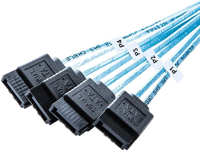 Alt view image 7 of 7 - Mini SAS 36Pin (SFF-8087) Male to 4 SATA 7Pin Female Cable, Mini SAS Host/Controller to 4 SATA Target/Backplane, 0.5M / 1.6FT