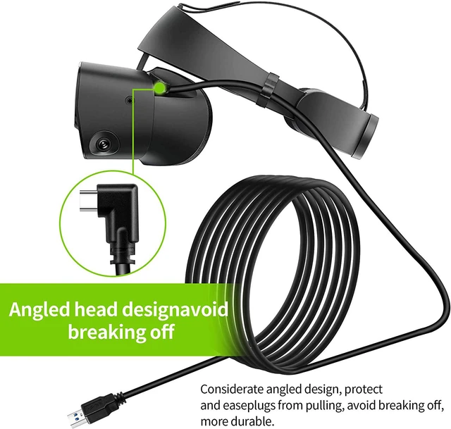 Alt view image 2 of 7 - Compatible for Oculus Quest 2 Link Cable 16ft/5M, USB3.0 USB A to USB Type C Cable 90 Degree Right Angle Cord 5Gbps Fast Data Transfer USB C Charging Cable for Oculus Quest 1/2, VR Headset, Gaming PC