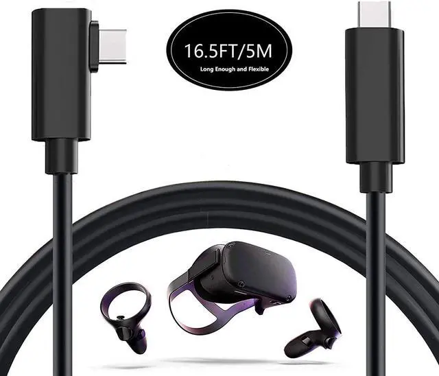 Alt view image 6 of 7 - VR Link Cable, Compatible for Oculus Quest 2 Link Cable,16FT VR Headset Cable for Oculus Quest, 90 Degree USB 3.1 Type C to C High Speed Data Transfer Charging Cord for Gaming PC & USB C Chargers