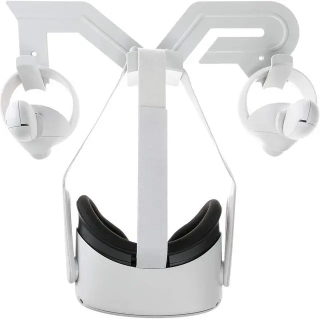Alt view image 2 of 7 - VR Headset and Controller Wall Mount Storage Stand Hook Compatible for Oculus Quest 2, Quest, Rift S, Hp Reverb G2, HTC Vive, Vive Pro, Cosmos, Elite, Valve Index, Playstation VR