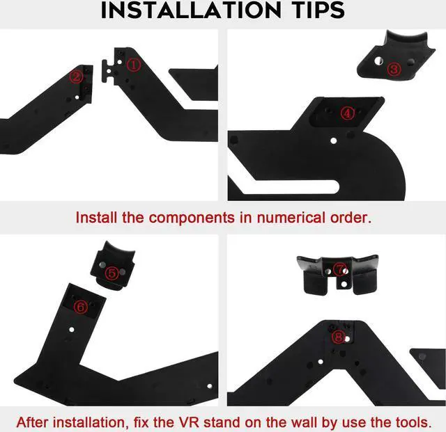 Alt view image 5 of 6 - VR Headset and Controller Wall Mount Storage Stand Hook Compatible for Oculus Quest 2, Quest, Rift S, Hp Reverb G2, HTC Vive, Vive Pro, Cosmos, Elite, Valve Index, Playstation VR